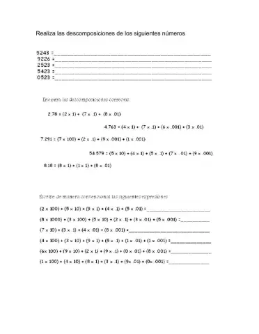 Notación desarrollada en decimales