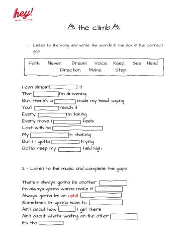 The climb worksheet - Beginners
