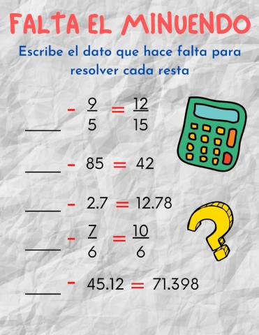 Falta el minuendo