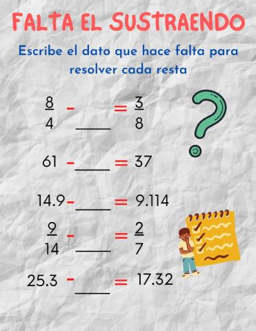 Falta el sustraendo