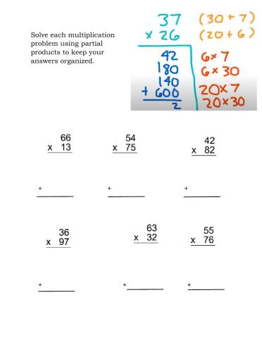 Multiplication using partial products