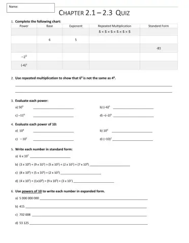 Powers and exponents