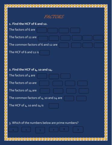 Highest Common Factors