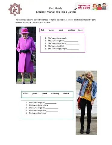 Describing what people are wearing