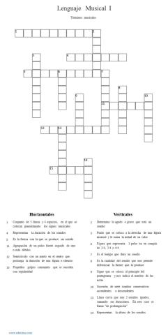 Crucigrama Lenguaje Musical I
