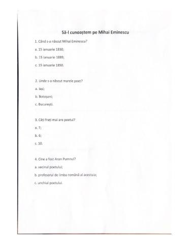 Să-l cunoaștem pe Mihai Eminescu