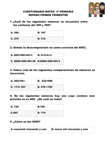 Repaso matemáticas 1 trimetre