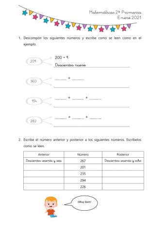 Numeración centenas