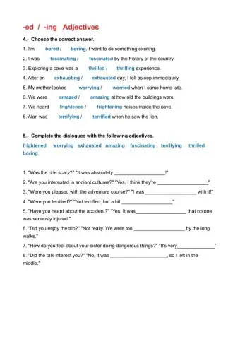 -ed  -  -ing Adjectives