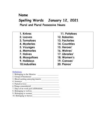 Spelling Jan 12