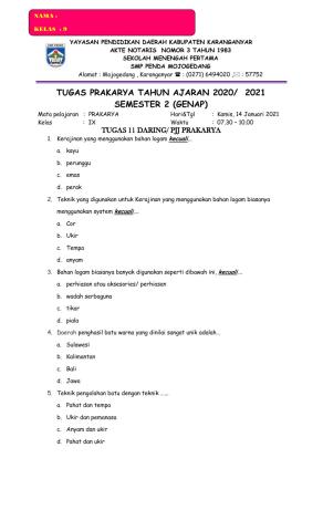 Tugas pjj 11 prakarya