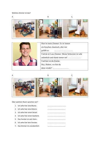 Bildbeschreibung, Zimmer