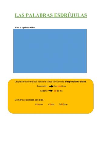 Las palabras esdrújulas