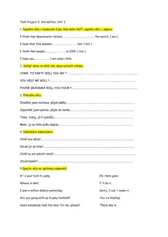 Test Project 3, 3rd edition, Unit 3