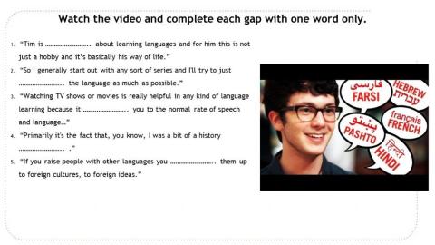 Video languages fill gaps