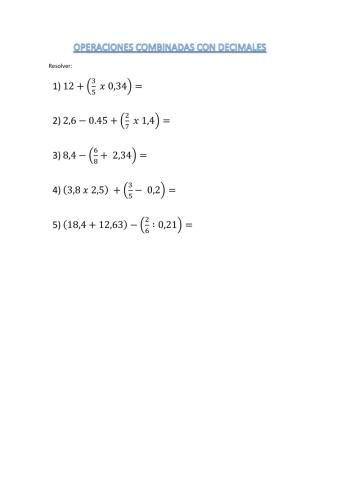 Operaciones combinadas