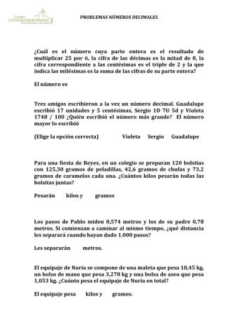 Problemas decimales