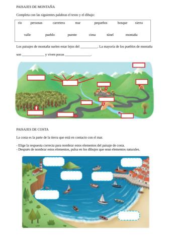 Paisajes de montaña y de costa