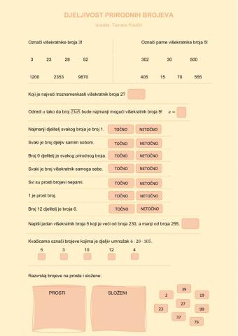 Djeljivost prirodnih brojeva