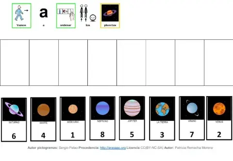 Ordenamos los planetas