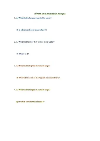 Rivers and mountain ranges