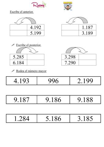 Numeración 4 cifras