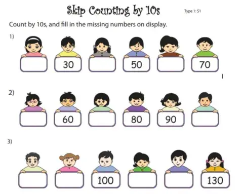 Skip counting by 10s
