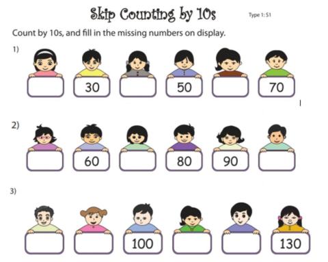 Skip counting by 10s