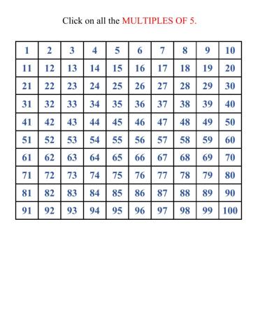 Multiples of 5