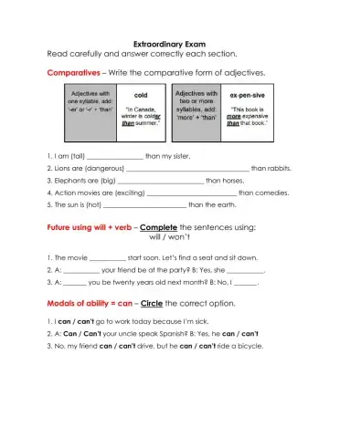 Extraordinary Exam - English III