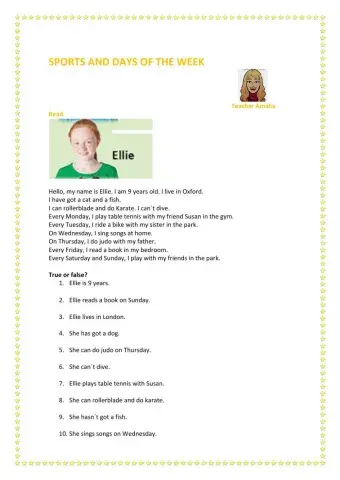 Sports and days of the week