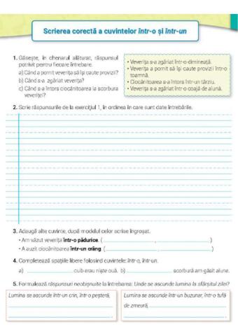 Scrierea corectă a cuvintelor într-o, într-un