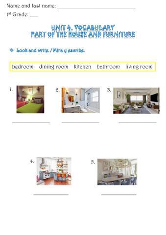 1st G. Unit 4. Vocabulary. Evaluated activity