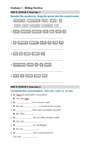 Job Skills - Writing Practice