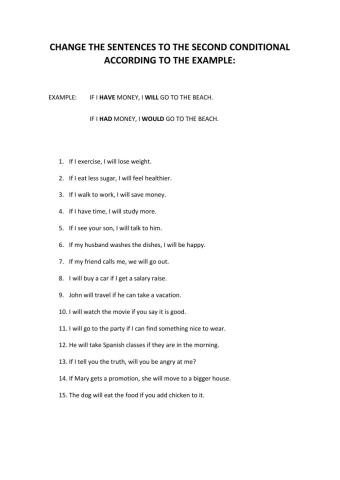 First and Second Conditionals