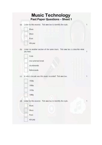 Music Technology Past Paper 1