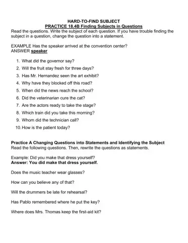 Hard-to-find subject