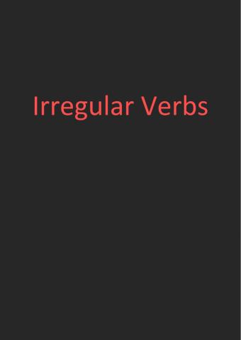 Irregular verbs bookmark