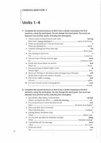 Tenses Consolidation
