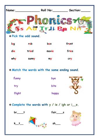 Phonics, Prepositions and Antonyms