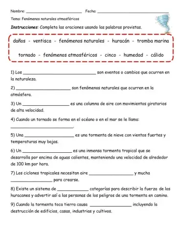 Fenómenos naturales atmosféricos
