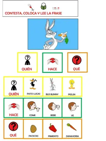 Construcción frases con pictogramas