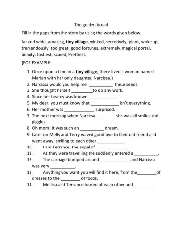 The golden bread (sort story)