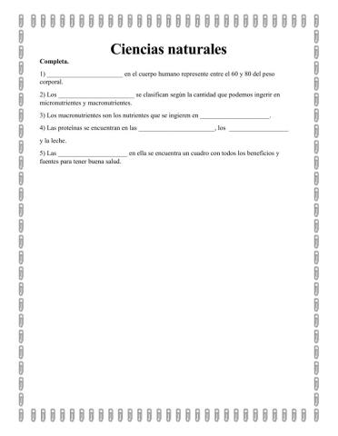 Los alimentos y la nutrición