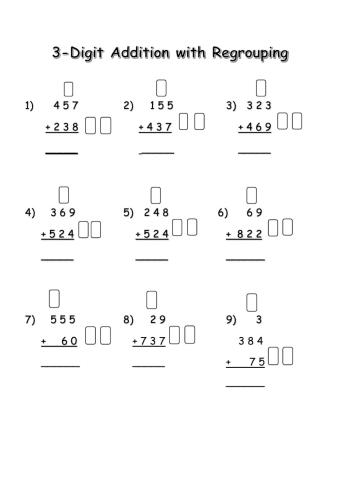 3-digit Addition with Regrouping