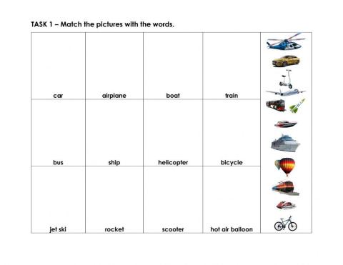Transport Vocabulary