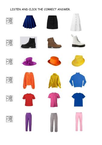 Clothes: Listen and choose
