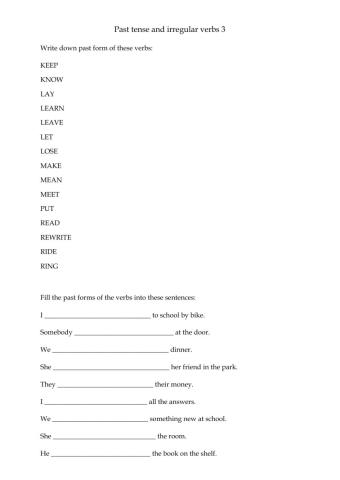 Irregular verbs and past simple 3