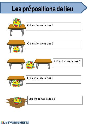 Prépositions de lieu