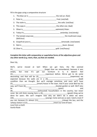 Comparatives and superlatives